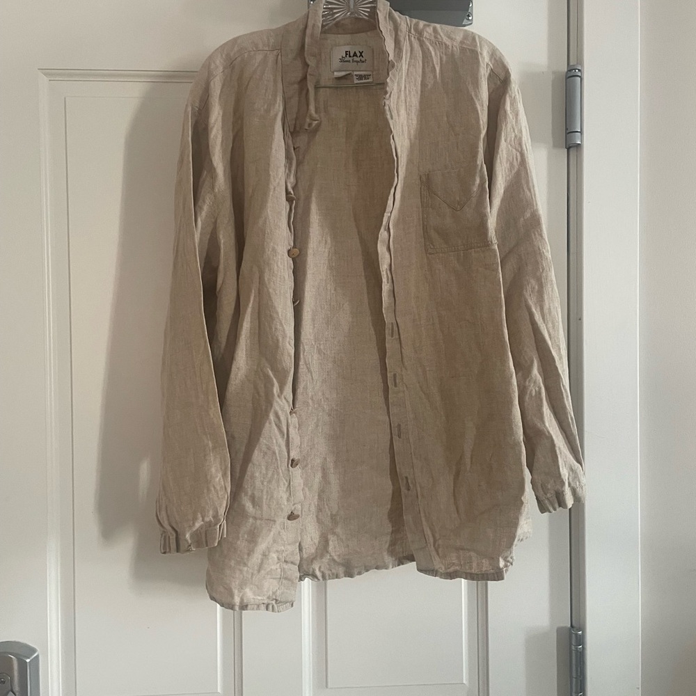 Flax Cream Button-Up Shirt size small